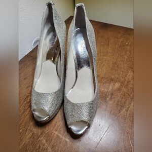 Women's Michael Kors Silver Heels Size 11